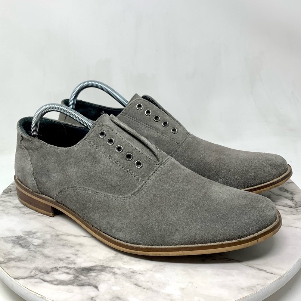 Studio Ink Suede Laceless Oxfords 11 Preppy Neutral Minimalist Office Classic